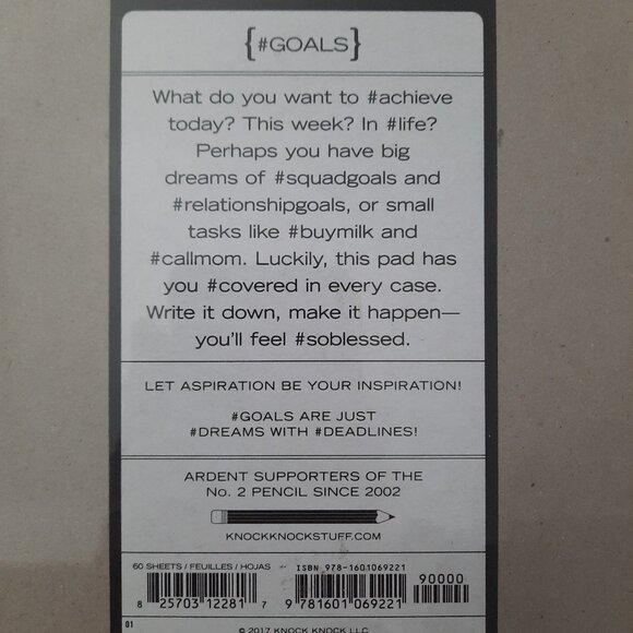 Knock Knock Pad: #Goals Notepad - Picture 3 of 5